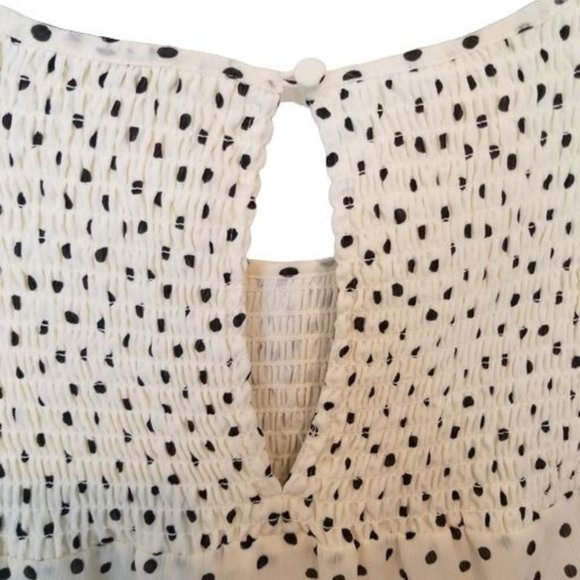 Madewell Womens S Ivory Inkbrush Polka Dots Smocke - Picture 10 of 11